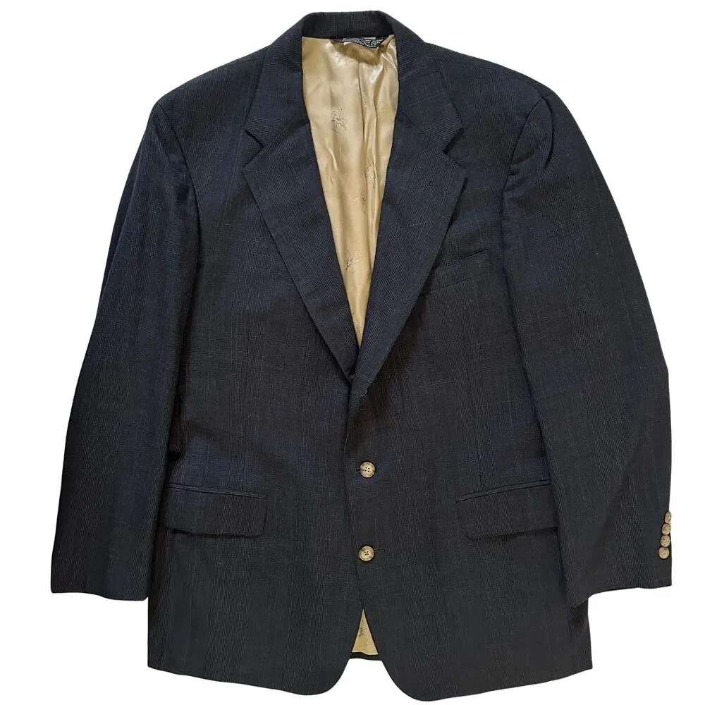 Vintage Harold's 42R Sport Coat Blazer Gold Monogram Lining
